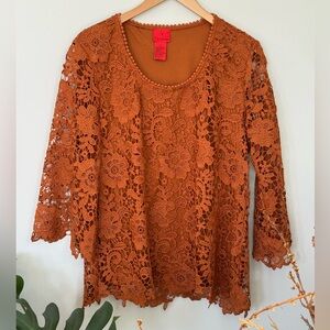 V Christina Lace Top size XL